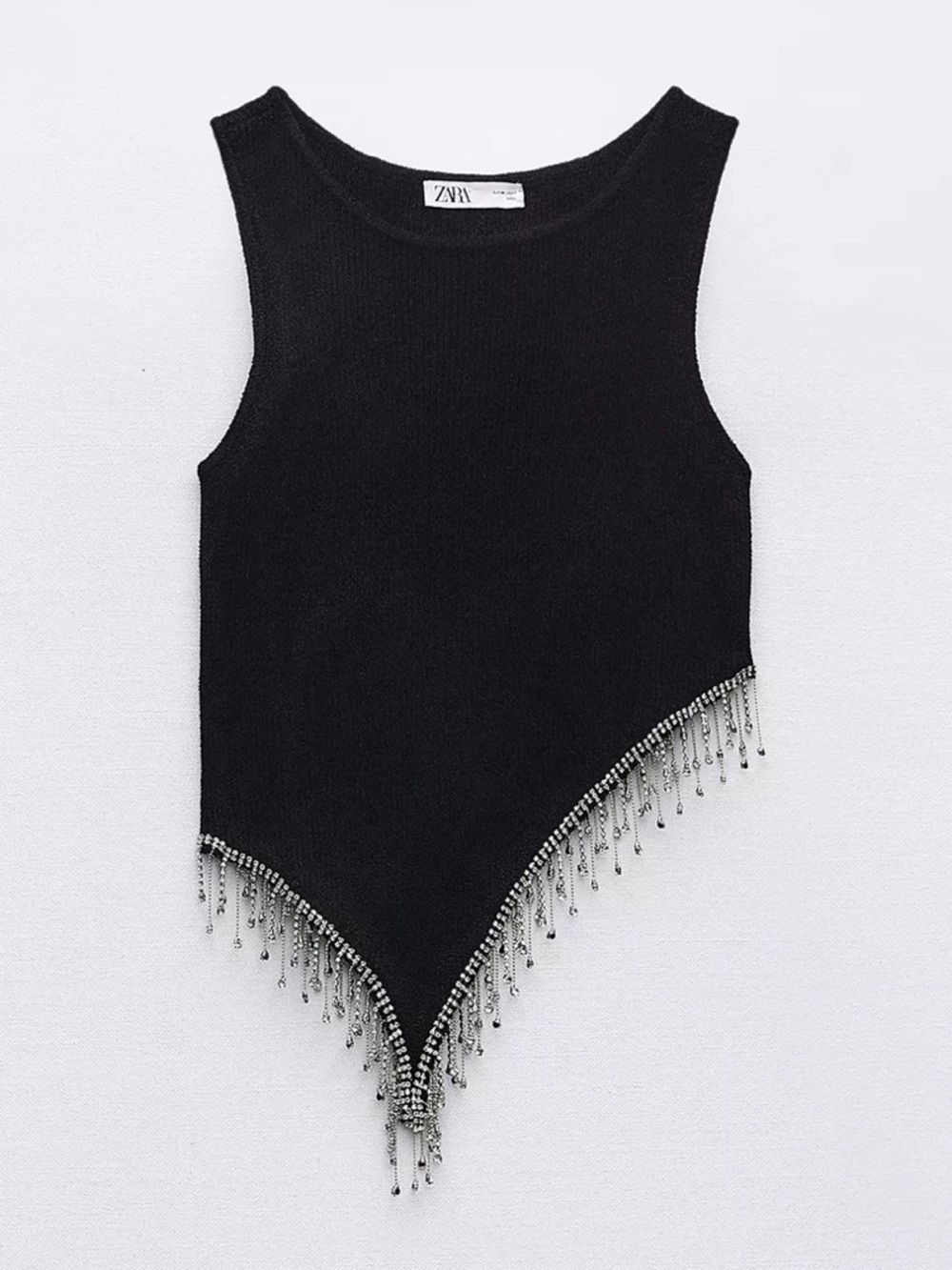 ZARA Black Beaded Asymmetric Bodysuit